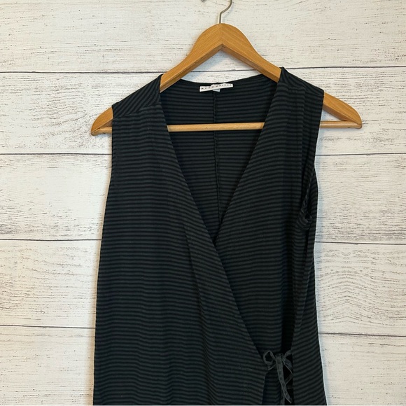 Bryn Walker Stripe Sleeveless Dress Wrap Dress - Picture 5 of 8